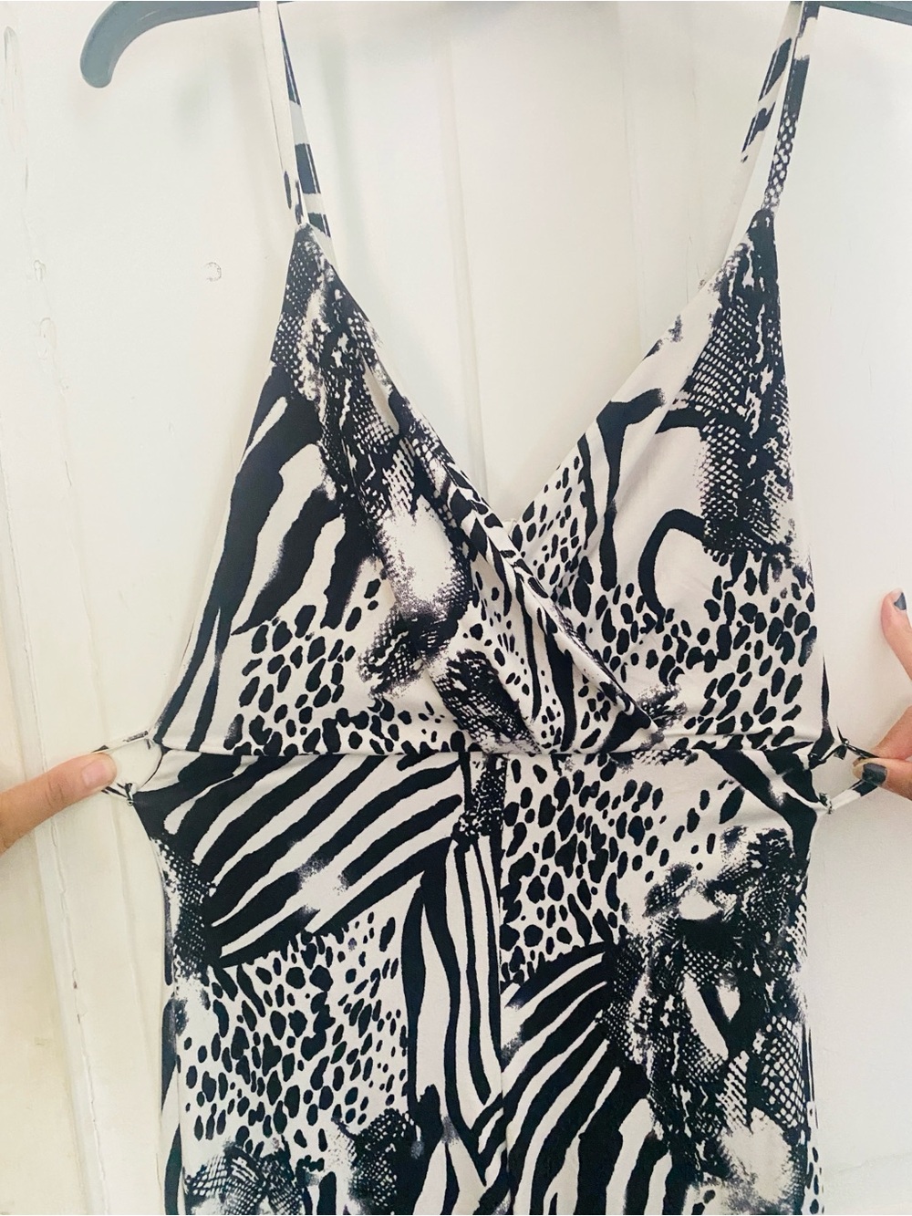 Black & White Mixed Animal Print Jumpsuit Romper
